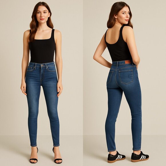 ⭐AE🦅AMERICAN EAGLE OUTFITTERS Women’s Super Hi-Rise Jeggings 👖✨ Size 2 Long - Picture 1 of 16